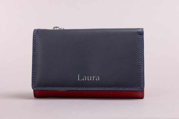 Personalised Engraved Midnight Multi Leather Purse