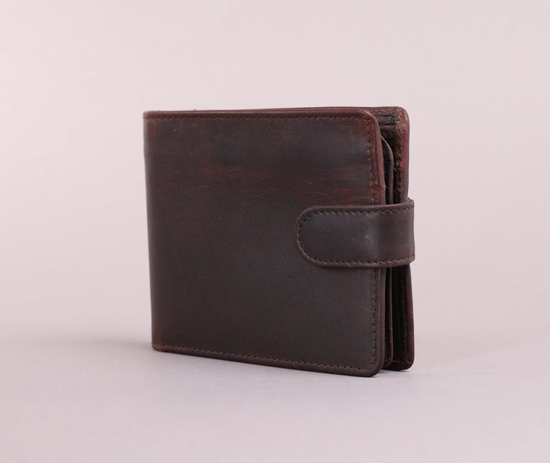 Personalised Engraved Brown Bifold Leather Wallet With Card Holder