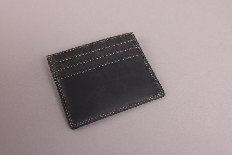 Personalised Engraved Black Hunter Leather Card Holder Wallet